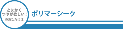 とにかくつやが欲しい！のあなたにはポリマーシーク